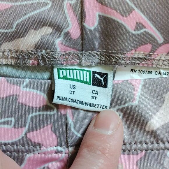 Puma Leggings 3T Athletic Leggings  Pink Gray Soccer Activewear Spring - Picture 3 of 4